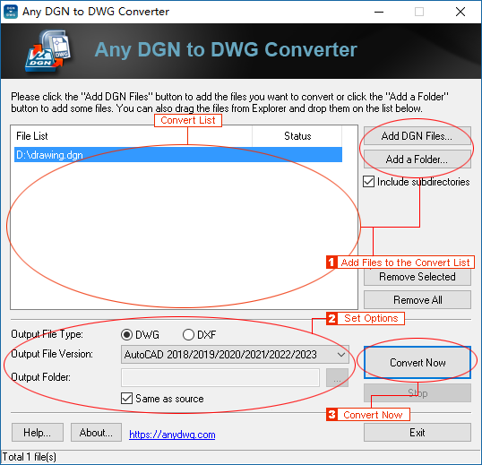 How to convert DGN to DWG (DGN to DXF)
