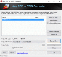 Screenshot of PDF to DXF Converter 5.2