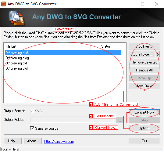 How to convert DXF to SVG (DWG to SVG)