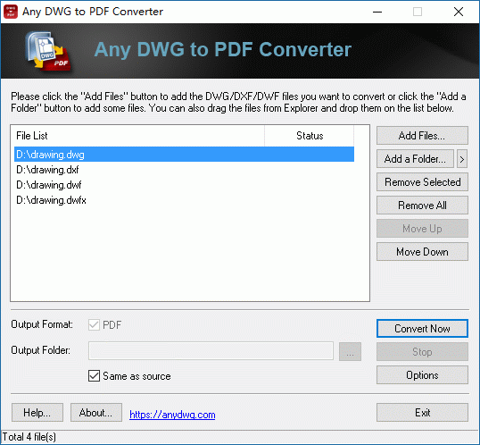 AutoCAD DWG to PDF software