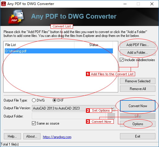 How to convert PDF to DXF
